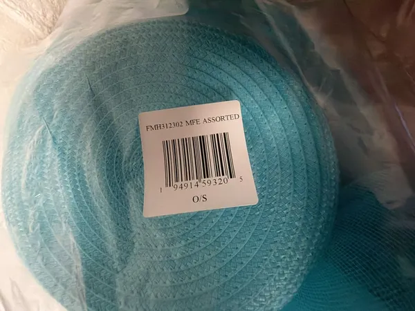 Turquoise Blue Wide Brim Mesh Bow Fascinator Sinamay Hat Style FMH312302 - Image 4