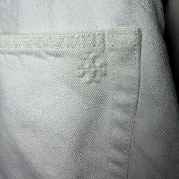 Tory Burch White Raw Hem Cropped Denim‎ Jeans Size 30 - Image 5