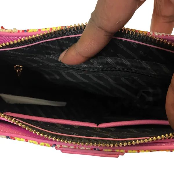 Aldo Pink Stripe Textured Faux Leather Shoulder Bag - Image 5