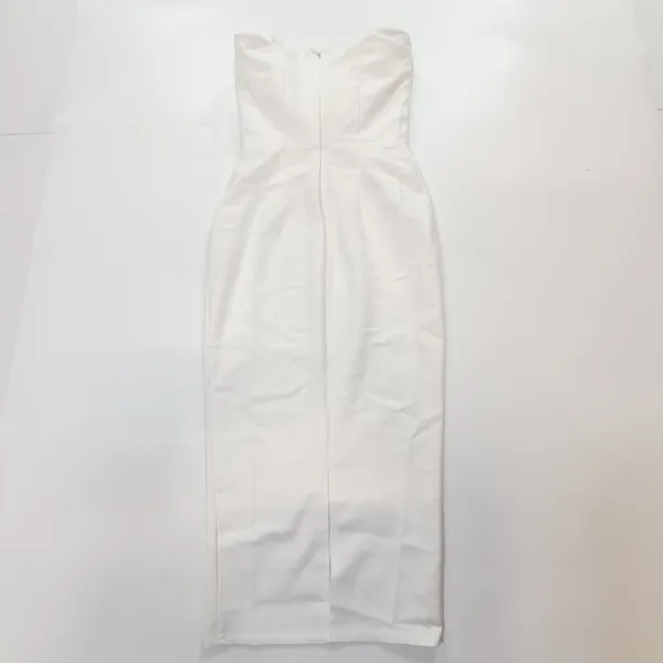 MORE TO COME Sophia Strapless Midi Dress in White XS - Image 11