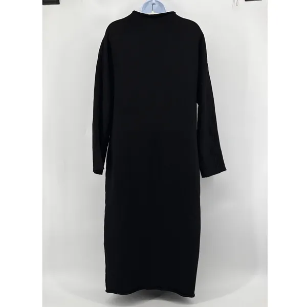 Frank & Eileen Black Isabelle Funnel Neck Triple Fleece Sweatshirt Midi Dress S‎ - Image 6