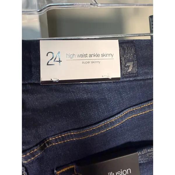 7 For All Mankind‎ Slim Illusion Luxe High Waist Ankle Skinny Jeans 24 NWT - Image 6