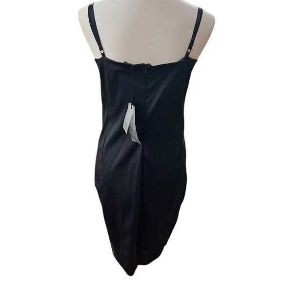 Puntoevirgola Roma Black Satin Corset Bustier Midi Dress IT 46 US 10 - Image 4