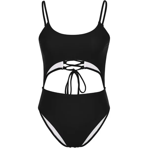 Meyeeka Women's SMALL Black Swimsuit Cut Out High Cut Monokini One-piece NEW - Image 5