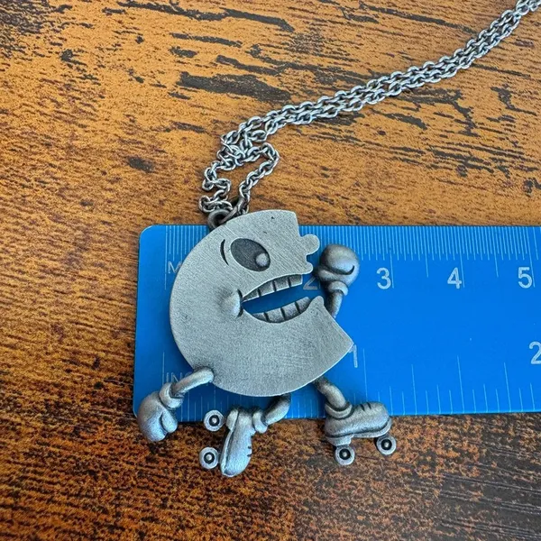 Silver-Tone Whimsical Character Pendant Necklace 20” - Image 6