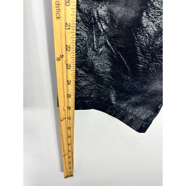 Abercrombie & Fitch The 90s‎ Straight Ultra High Rise Black Faux Vegan Leather 0 - Image 4