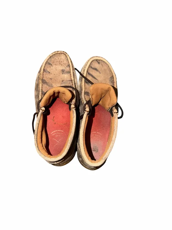 Twisted X Brown Leather Animal Print Moccasin-Style Booties Size 7 M - Image 2