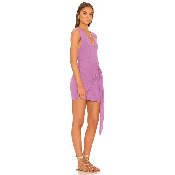 Free‎ People Beach Poppy Sweater Mini Dress Ochid Rain Size XS Beach Roma… - Image 4