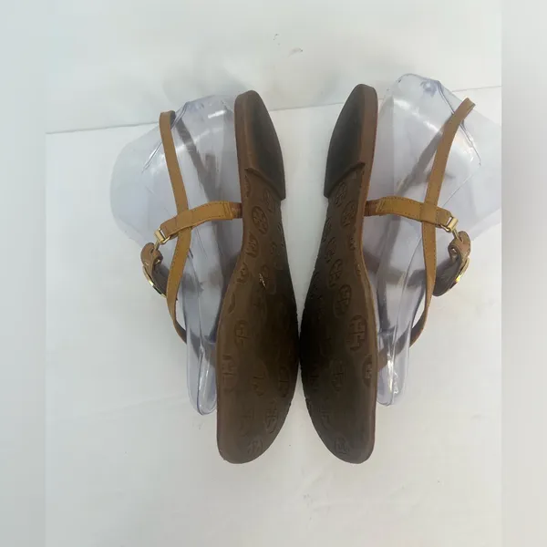RARE Tory Burch Ali Anteka Tan Leather Sandals - Image 2