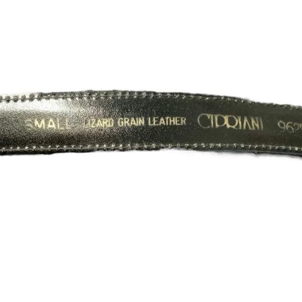 Vintage Cipriana lizard grain leather belt‎ small Blue - Image 3