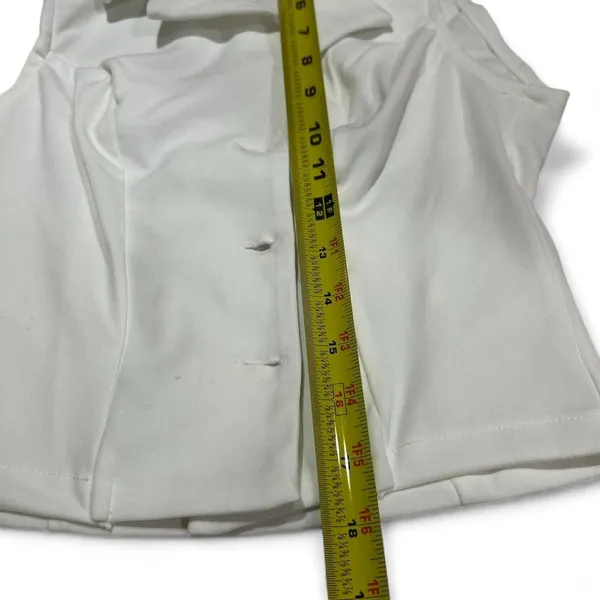 Source Unknown White Two-Piece Vest and Pleated Skirt Set - Image 7