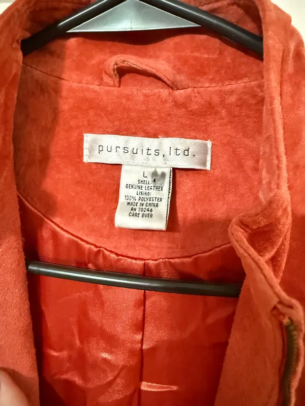Vintage genuine leather biker jacket Orange Size L - Image 3