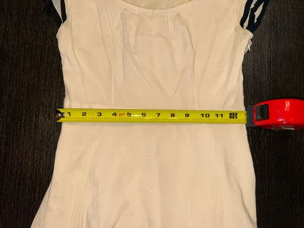 Maeve White Mini Dress with Black Trim - Image 5