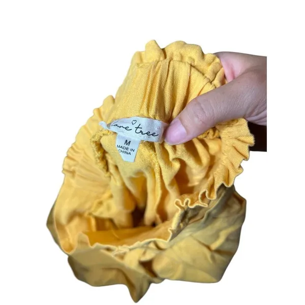 Love Tree Yellow Linen Paperbag‎ Waist pants Size M - Image 6