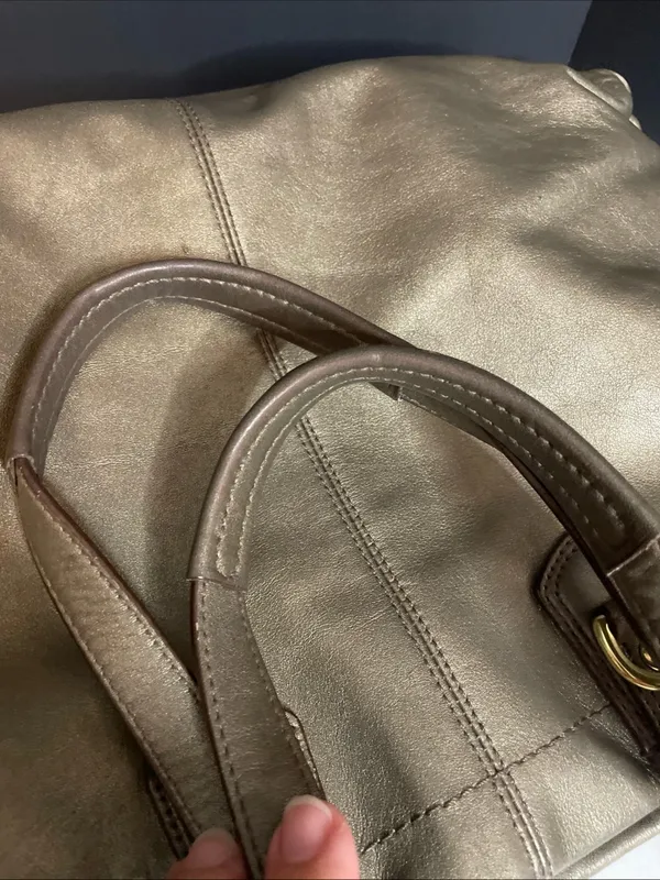 Coach Ashley Satchel Style F15513 Metallic Bronze Leather Carryall Shoulder Bag - Image 8