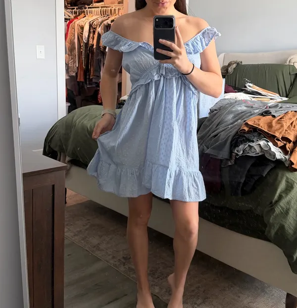 ASOS light blue plunge dress - Image 2