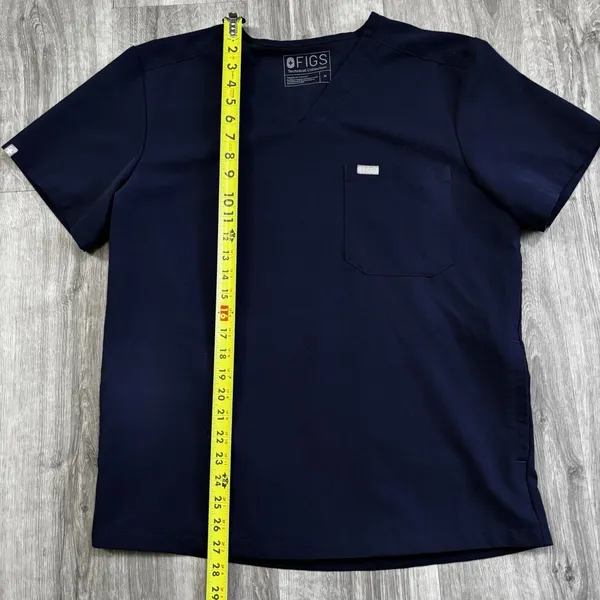 FIGS Technical Collection Scrub Top Women's Size Medium PO 1568 Blue - Image 4