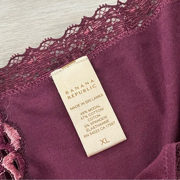 Banana Republic Tank Top modal cotton lace womens Purple (xlarge) y2k vintage - Image 2