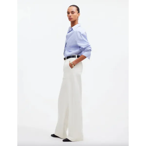 Madewell The Harlow Wide Leg Jean Airy Denim Baggy White High Waist US 31 NWT - Image 3