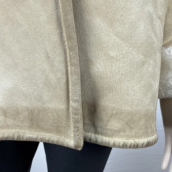 Marvin Richards Vintage Tan Suede Coat Size S Faux Shearling Lined‎ Western Boho - Image 3