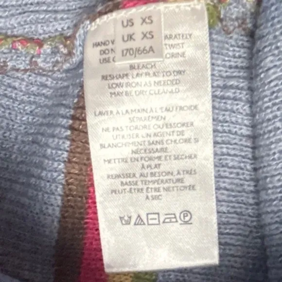 Free People Beach Mariner Knit Sweater Pants Matching Set XS Blue Striped Lounge - Image 12