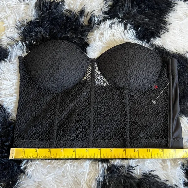 Black Mesh Corset Top, Y2K Grunge Gothic Coquette Indie‎ Sleaze Small - Image 5