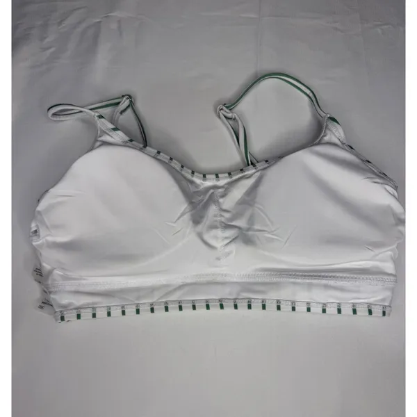 Womens Reversible Green White Vertical Stripe‎ High Waisted Bikini Set Size S - Image 9