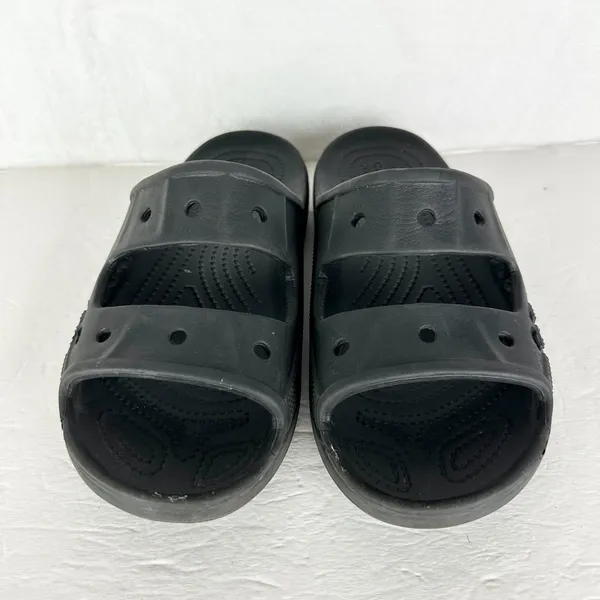 Crocs Women's Baya Slide Sandal Size 9 Black Summer Beach Casual Comfort - Image 4