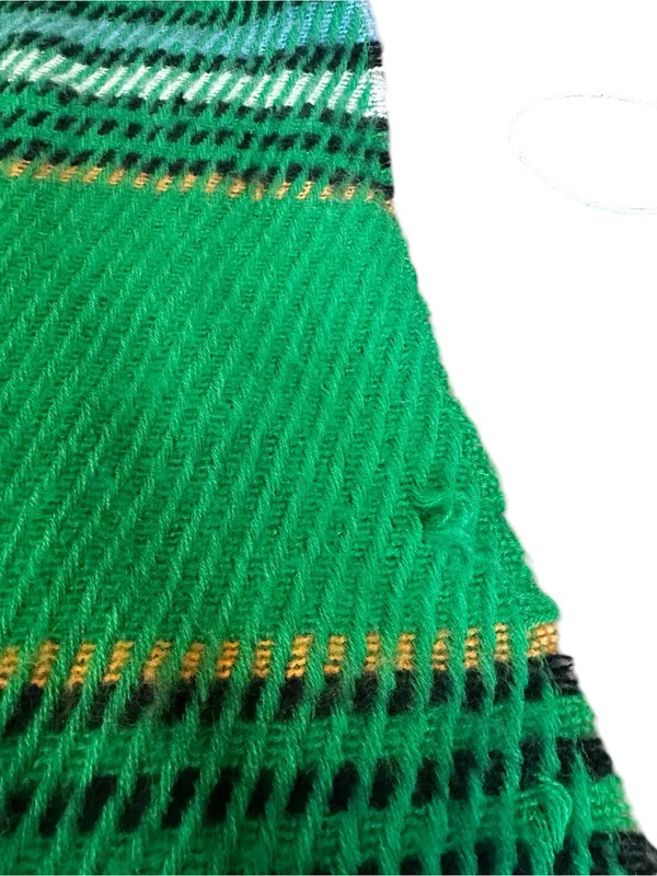 Aerie Fringe Green Plaid Blanket Scarf Wrap Cozy Cabincore Fall Winter Vibes - Image 5