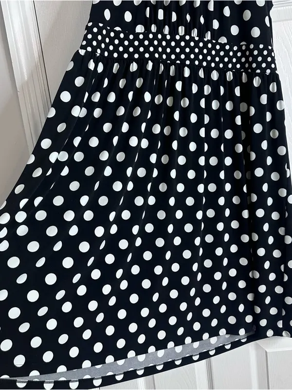 APT. 9 Black & White Polka Dot Halter Dress Women’s Size XL - Image 7