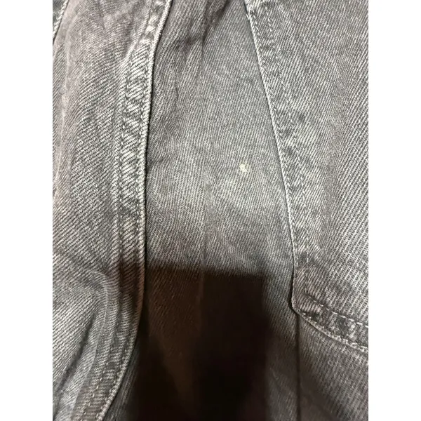 Old Navy Barrel Leg‎ Jeans Women Size 14 Faded Black High Rise Front Seam Detail - Image 3