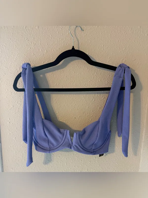 Beach Riot Lilac Textured Blair Bikini Top with Underwire - Image 5