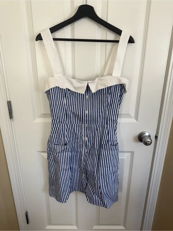 Amanda Uprichard Mindy Dress in Bayhaven Stripe L - Image 2