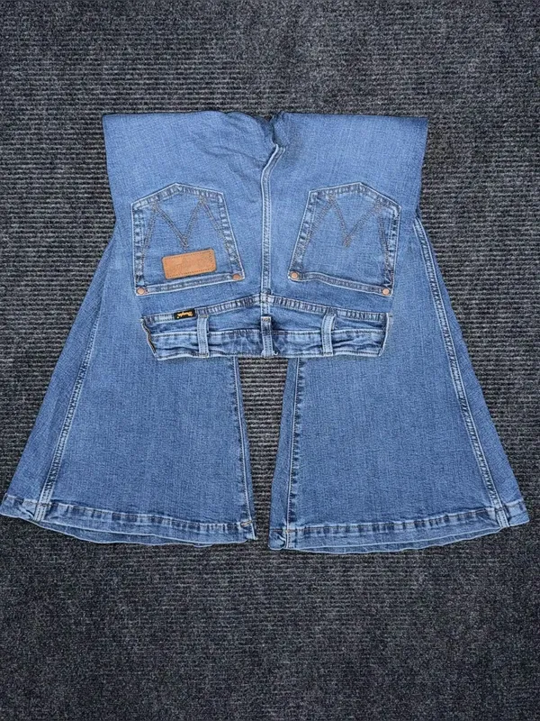 Wrangler Retro Trumpet Flare Bell Bottom Jeans Sz 26x30 Western Boho Rodeo Denim - Image 3