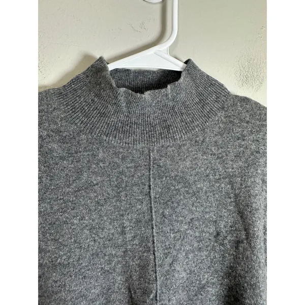 Banana Republic 100% Cashmere‎ Padded Shoulder Mock Neck Sweater Vest Gray M - Image 4
