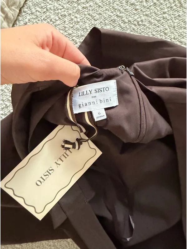 Gianni Bini Brown open back high neck mini dress - Image 9