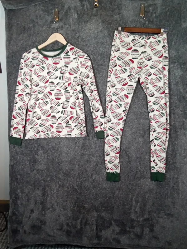 Burt's Bees Baby Womens Set Pajamas All Over Print Mittens Organic Cozy Sz Small - Image 3