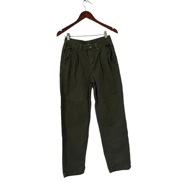 FREE PEOPLE Pleated Dockers Baggy Khaki Cargo Pants Jeans Trousers - Image 4