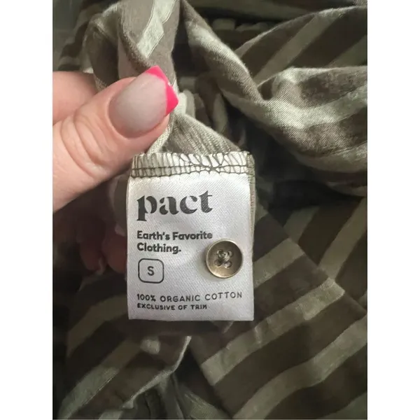 ✨Pact Apparel // Women’S Green Stripe Relaxed Slub Patio Dress✨ - Image 5