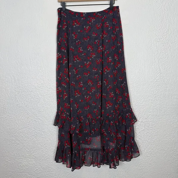 Boden Coraline Floral Ruffle Midi Skirt Boho Flowy Size 8 - Image 4