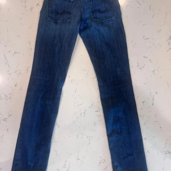 7 For All Mankind Double Button Flare Jeans Trouser Pocket Sz 28 - Image 2