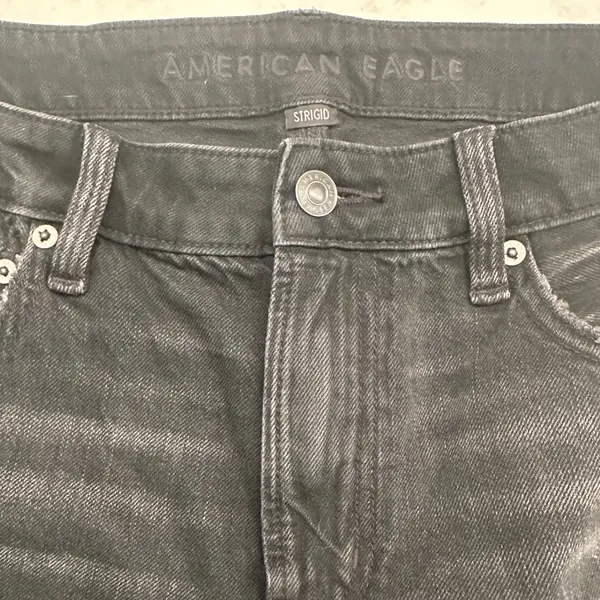 American Eagle Super High-Rise Ultra Wide Leg Jeans Black Strigid Womens 8 Short - Image 6