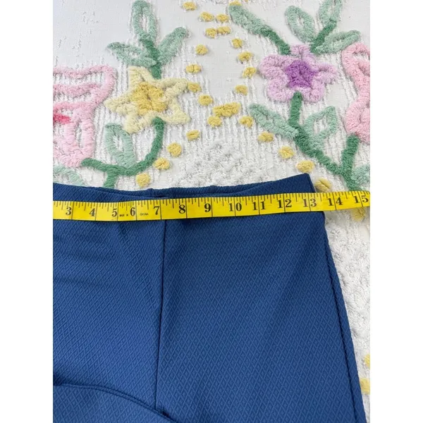 Legacy XXS Blue Textured Jacquard Pull On High Rise Straight Leg‎ Pants A474586 - Image 4