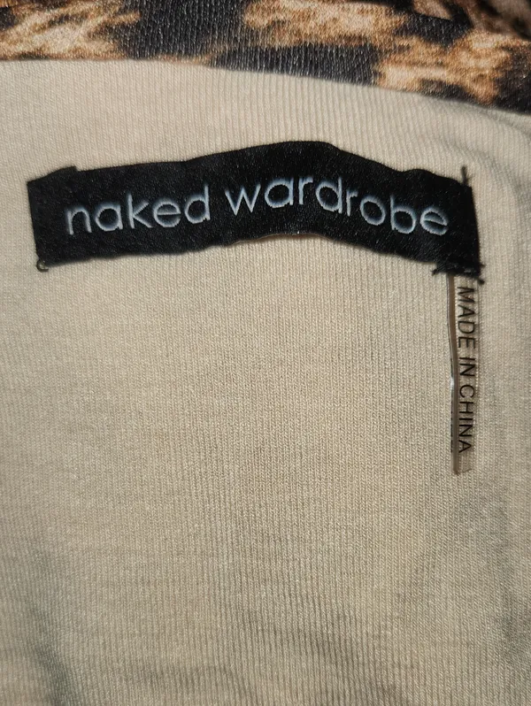 Naked Wardrobe Leopard Midi Sculpt Dress Shapewear Plus Size 1x Brown - Image 4
