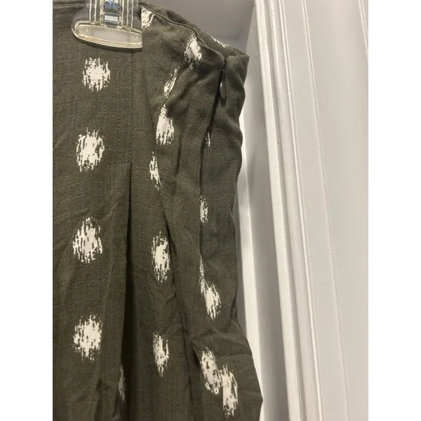 Est. 1946 Women’s Size 12 Wide Leg Pants Olive Green Boho Granola Teacher Casual Fun Zip - Image 3