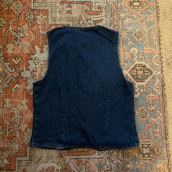 ASOS Design Tie Front Denim Top in Mid Blue - Image 3