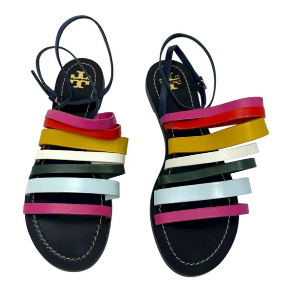 Tory Burch Multicolor Leather Strappy Sandals Ankle Strap Size 7.5 - Image 7