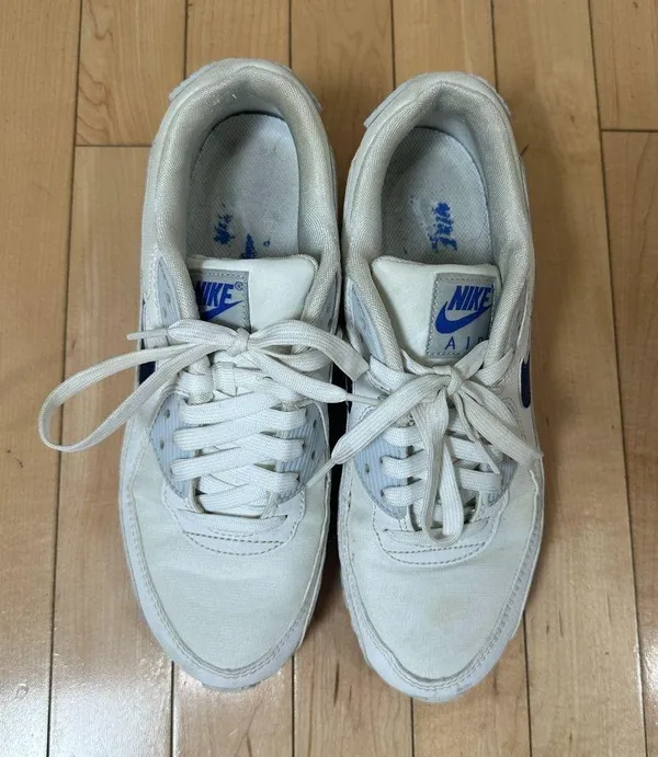 Nike Air Max 90 White with Blue Swoosh Size 9 / 40.5 - Image 4