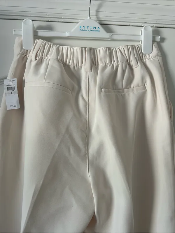 Gap Factory High Rise Easy Straight-Leg Crop Ankle Pants Back Elastic Waist - Image 11