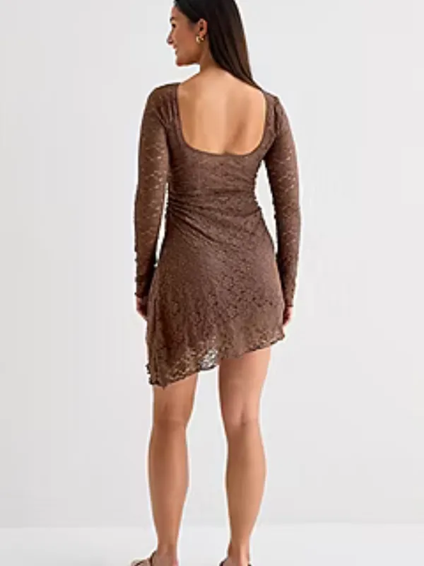 Forever 21 Lace Long-Sleeve Fit & Flare Dress - Image 3